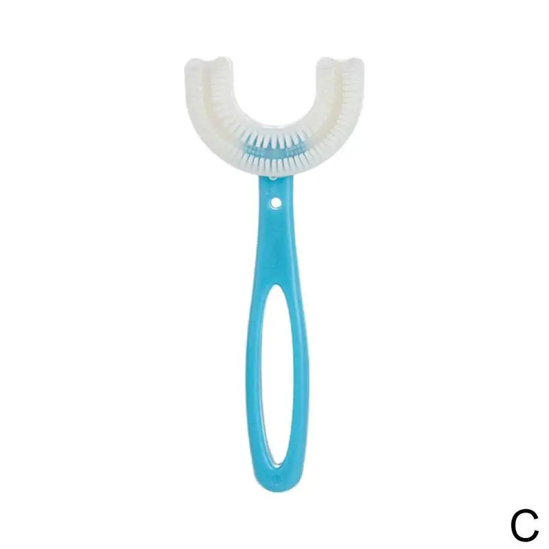 Cute U-shaped Baby Toothbrush Children's Toothbrush Oral Care Cleaning Brush Convenient and Simple Silicone Baby Toothbrush Oral