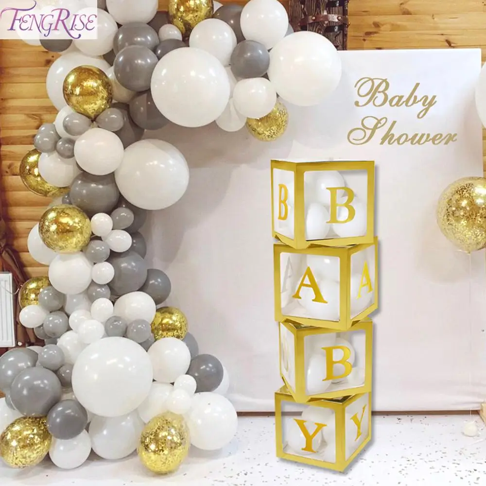 FENGRISE прозрачная золотистая коробка с именем сделай сам для мальчиков и девочек