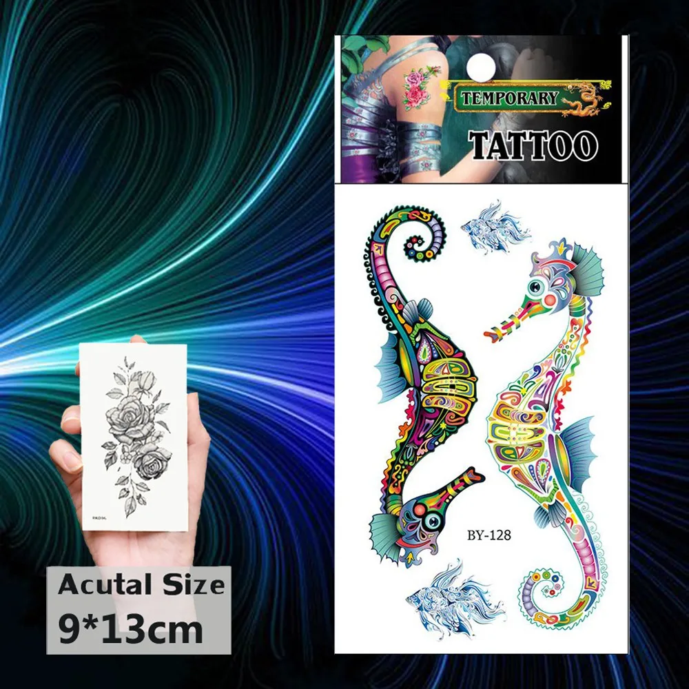 Красочные татуировки «бабочка» временные женщины Скорпион рука летающий дракон Искусство татуировки наклейки кенгуру водные передачи тату ящерица - Цвет: by-128
