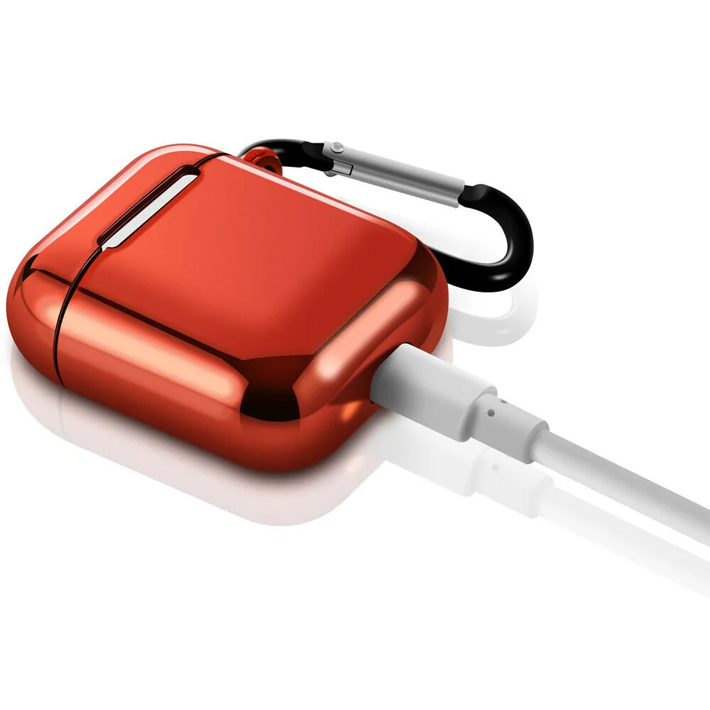 1 шт., Раздельный ультра тонкий чехол для наушников, чехол для Apple Airpods 1, 2, Gen, сплошной цвет, покрытие, бампер, ударопрочный защитный чехол, чехол