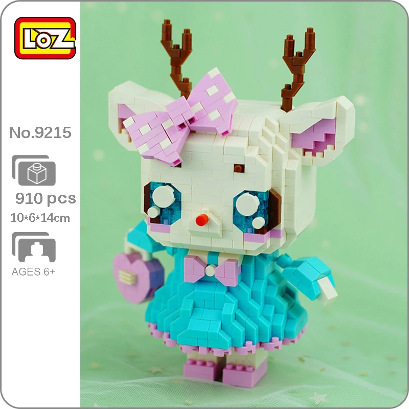 Loz 9215 Animal World Sika Deer Girl Pet Monster 3d Model 910pcs Diy Mini Diamond Blocks Bricks Building Toy For Children No Box Blocks Aliexpress