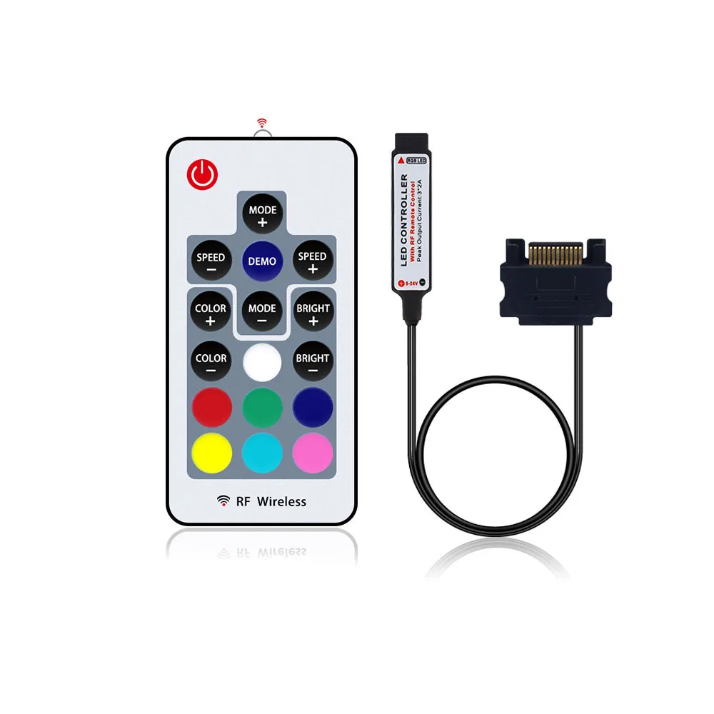 Sata-rgb-controlador-rf-17-chaves-remoto-12v-sem-fio-grande-4-pinos ...