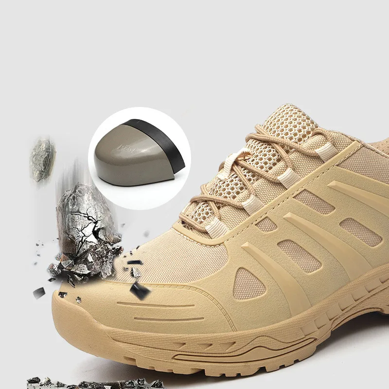 

Men Women Steel Toe Cap Anti-smashing Safety Shoes New lightweight Breathable anti-skid Puncture Proof Construction Work sneaker