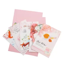 Mini carte postale de vœux en fleurs, 1 pièce, lettre d'anniversaire, Message en papier, pour la saint valentin, noël