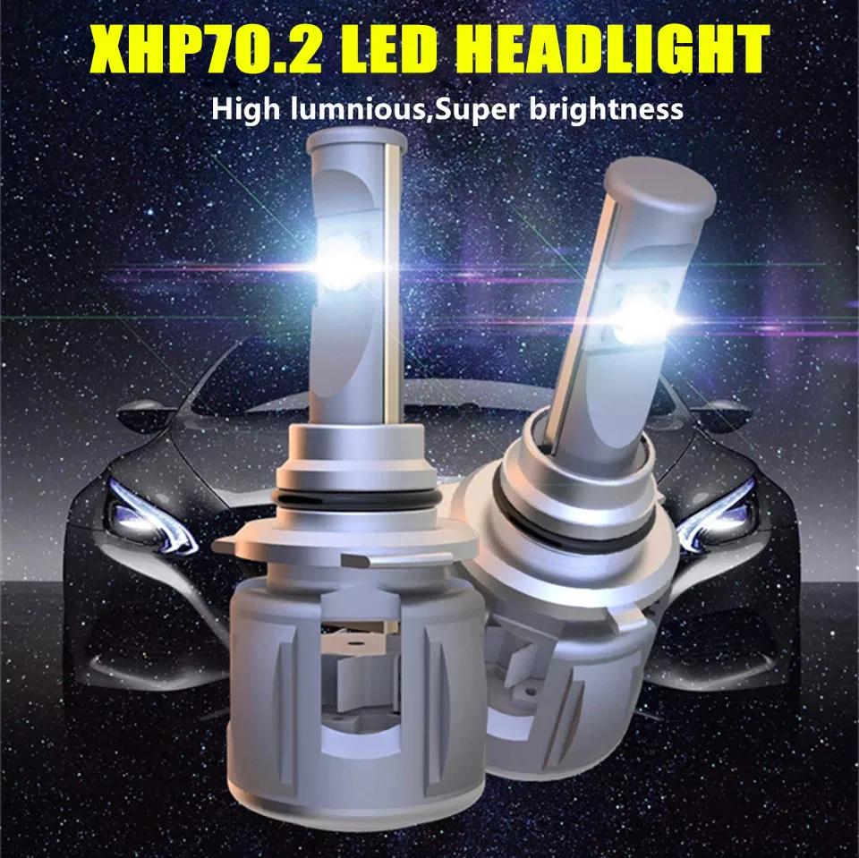 2 шт. H7 светодиодный лампы XHP70 2nd Generation H4 H1 H8 H11 9005 9006 HB4 HB3 Автомобильные фары 5500 к 6000