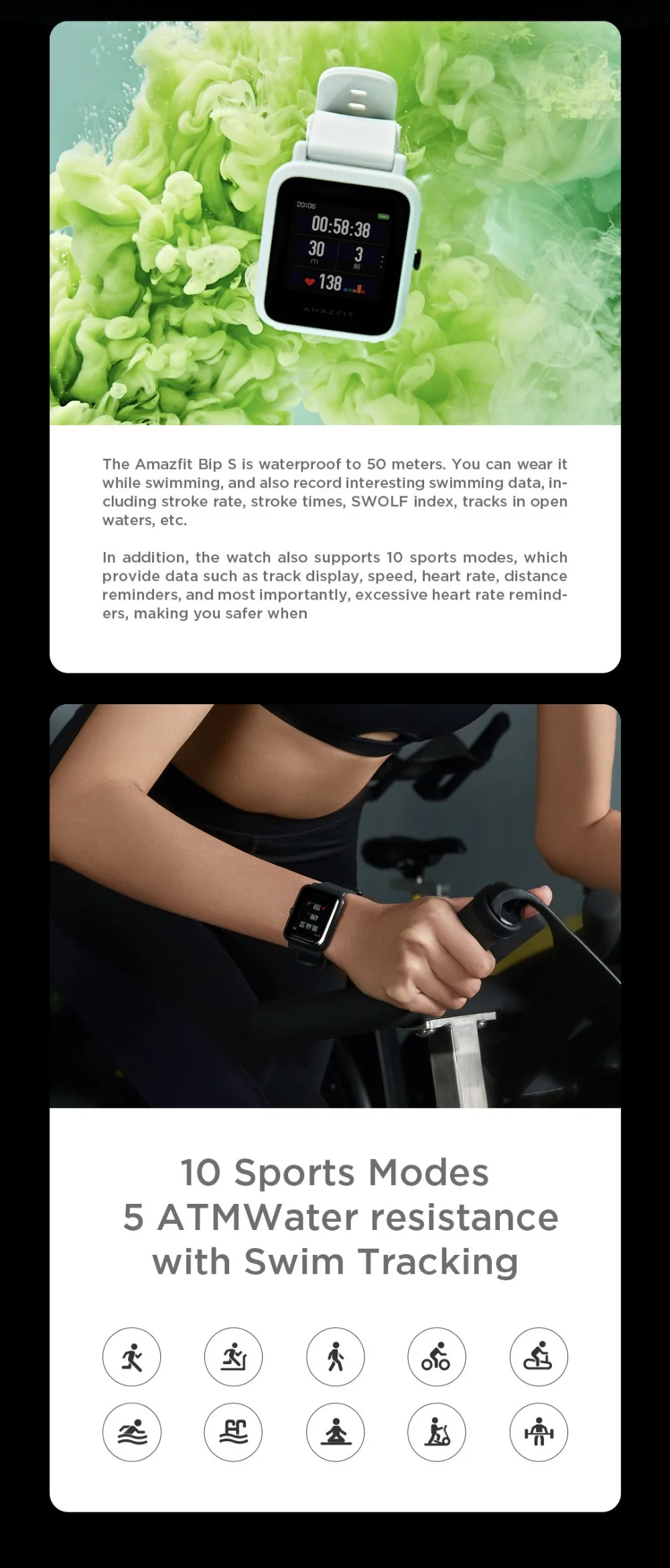 2020 New Global Amazfit Bip S Smartwatch 5ATM waterproof built in GPS GLONASS Bluetooth Smart Watch for Android iOS Phone6