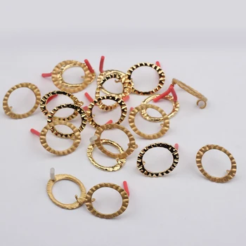 

Zinc Alloy Golden Metal Hollow Round Earrings Base Connectors Linkers 23*19mm 6pcs/lot For DIY Earrings Jewelry Accessories