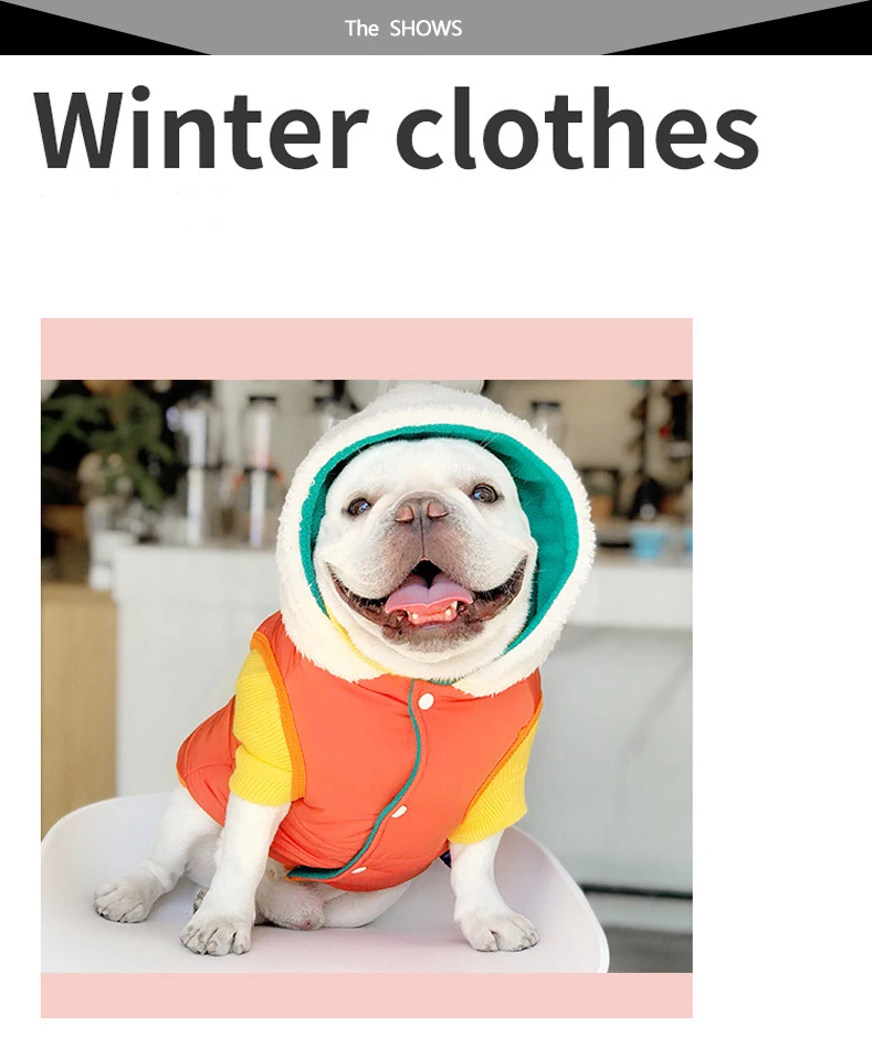 Пальто для собак SUPREPET Оранжевый Зеленый одежда для маленькой собаки зимние Французские бульдоги одежда для щенков для французского для бульдога чихуахуа