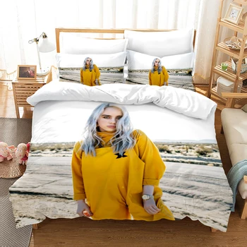 

Billie Eilish 3D Bedding Set Duvet Covers Pillowcase Single Queen King Comforter Bedding Sets Bedclothes Bed Linen (No Sheet)01