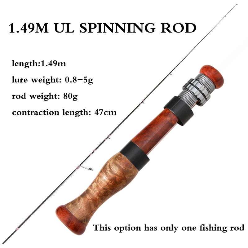Lurestar 1,49 м литье/спиннинг шип форель Удочка UL 4 секции супер мягкая дорожная Удочка костюм - Цвет: Spinning Rod