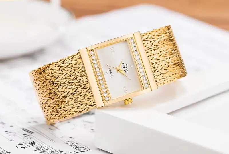Ladies Wrist Watches Woman Famous Brand Dress Square Design Female Wristwatch Gold Stainless Steel Clock Montre Femme 2024 5