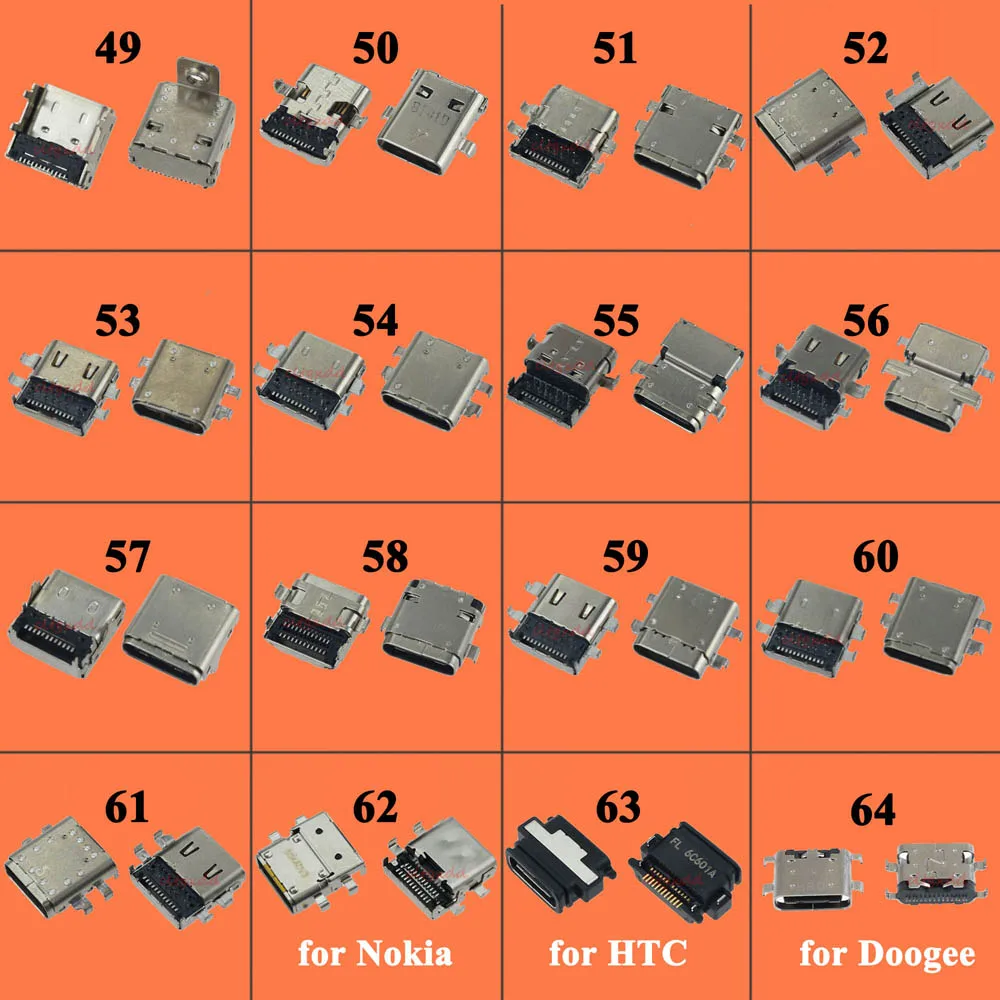 64Model Micro USB Type C Connector 6P 16Pin Male Female Charge Charging  Dock port Plug Socket jack for Xiaomi Redmi Huawei Moto|Connectors| -  AliExpress