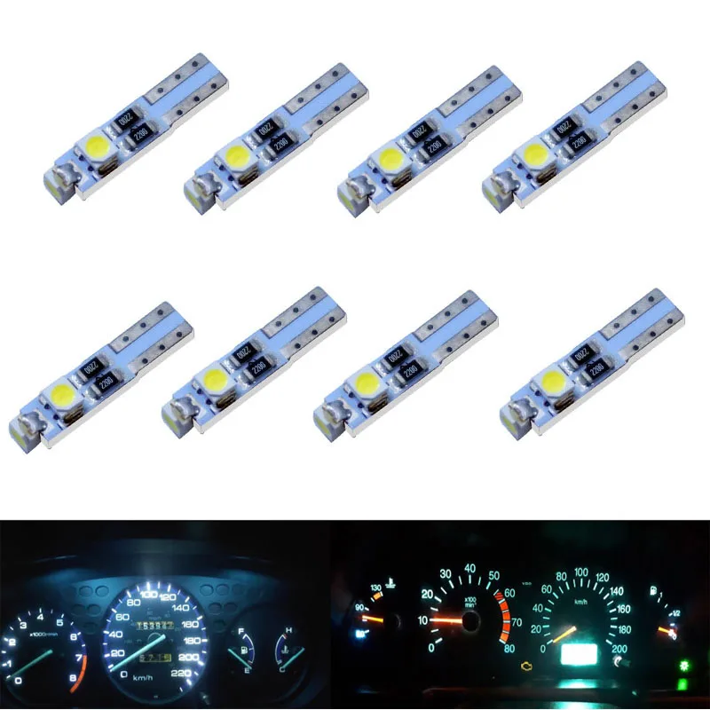 8pcs T5 LED wedge LED Light Car Dashboard Instrument Panel