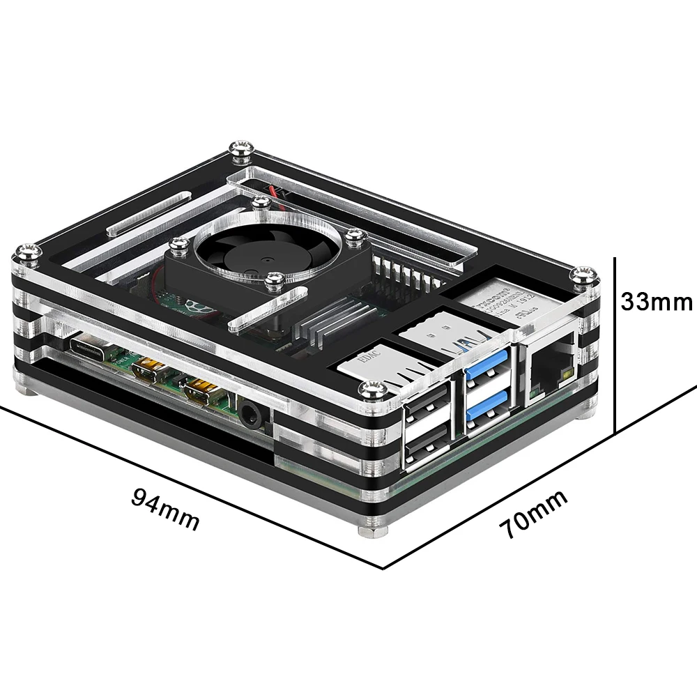 Совместимый с Raspberry Pi 4 Чехол, 9 слоев чехол предназначен для Raspberry Pi 4 Модель B