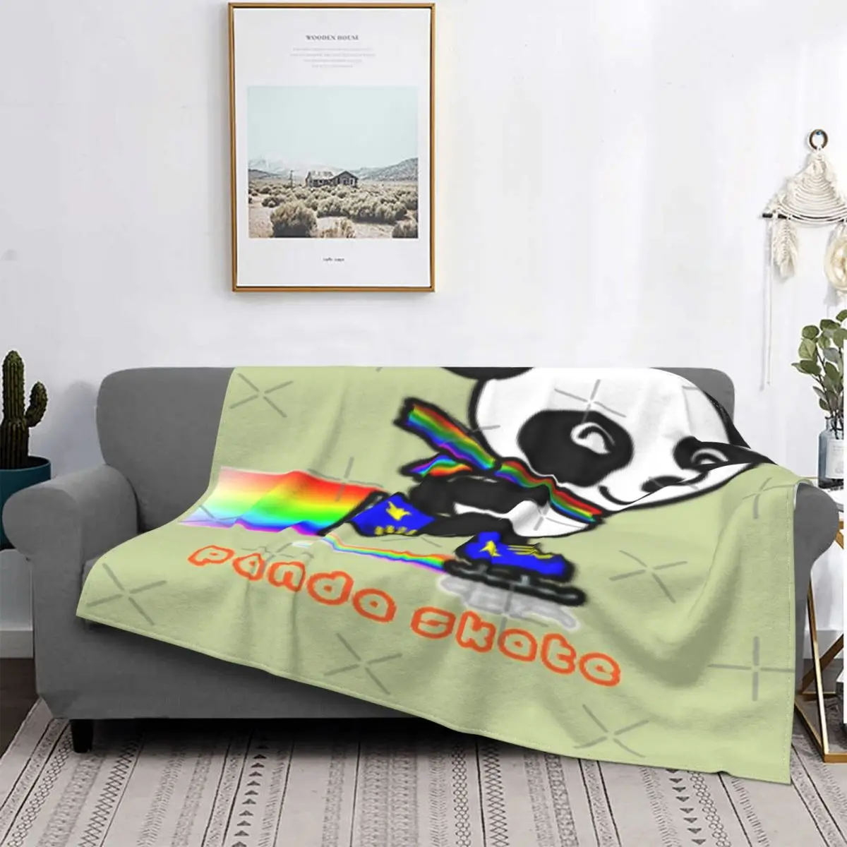Manta A Cuadros Con Capucha Para Cama, Cobertor De Invierno Con Estampado De Panda, Ideal Para Invierno, 52