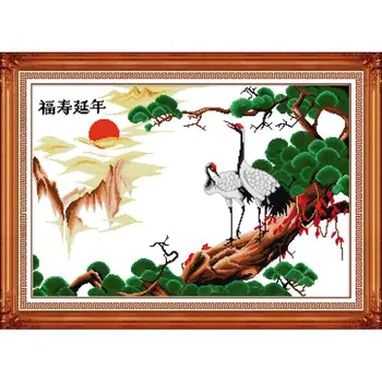 

Joy Sunday Blessing Your Longevity Cross Stitch Kits Embroidery Needlework Sets 11 &14CTCross Stitch Cotton Decorations for Home