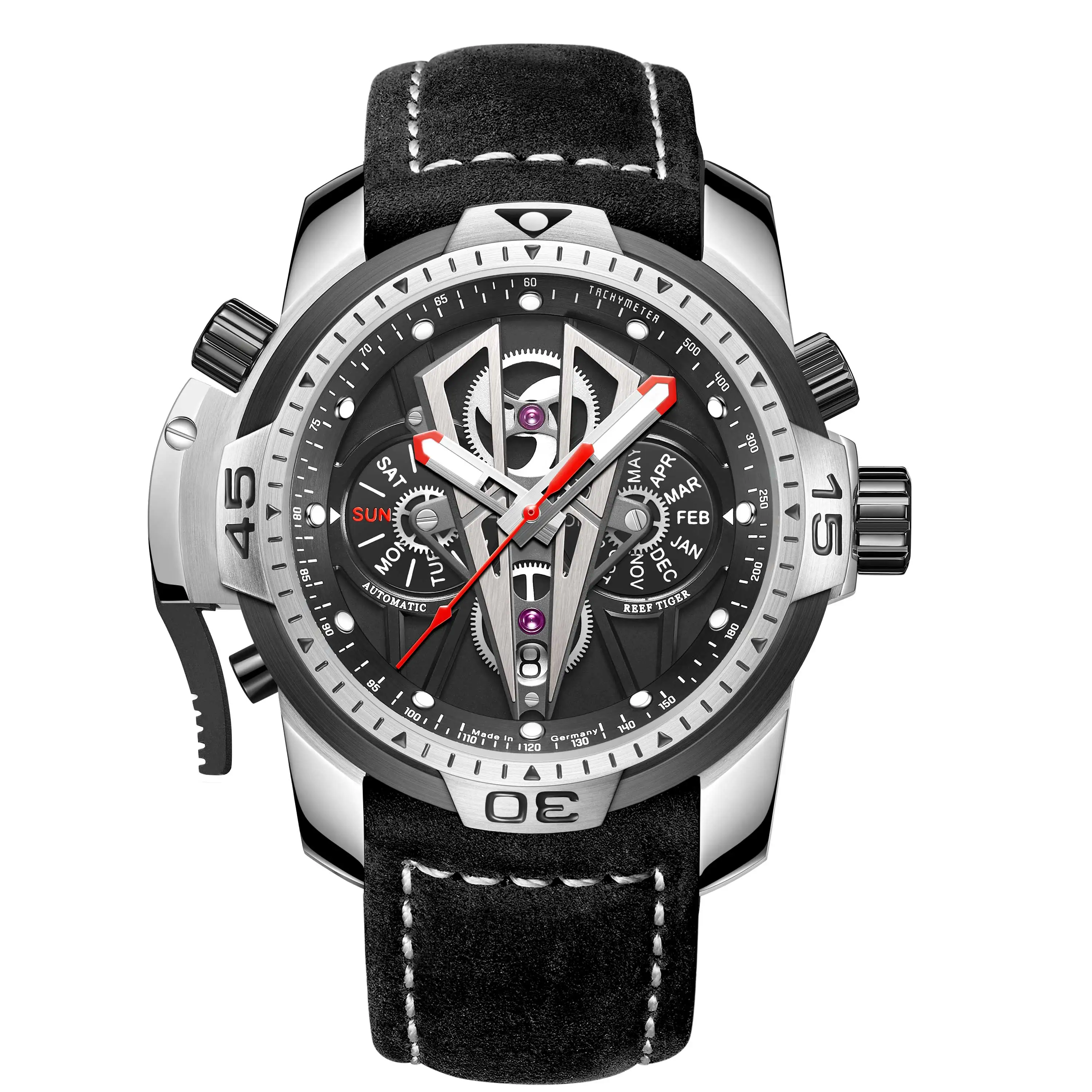 Reef Tiger/RT модные автоматические механические Роскошные брендовые часы из розового золота, мужские сапфировые водонепроницаемые мужские часы, мужские часы RGA3591 - Цвет: RGA3591-YBB