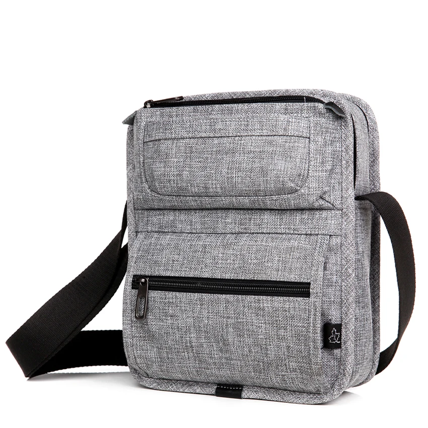 

CAI Tablet Messenger Shoulder Bag Multi-Pockets Crossbody Mini Casual School Bags for Teenager Boys Handbags Men Fashion