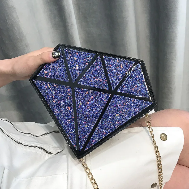 

Diamond Bag Women 2020 Fashion Sequins Personality Creative One-shoulder Chain Messenger Bag Designer Handbags High Quality GG