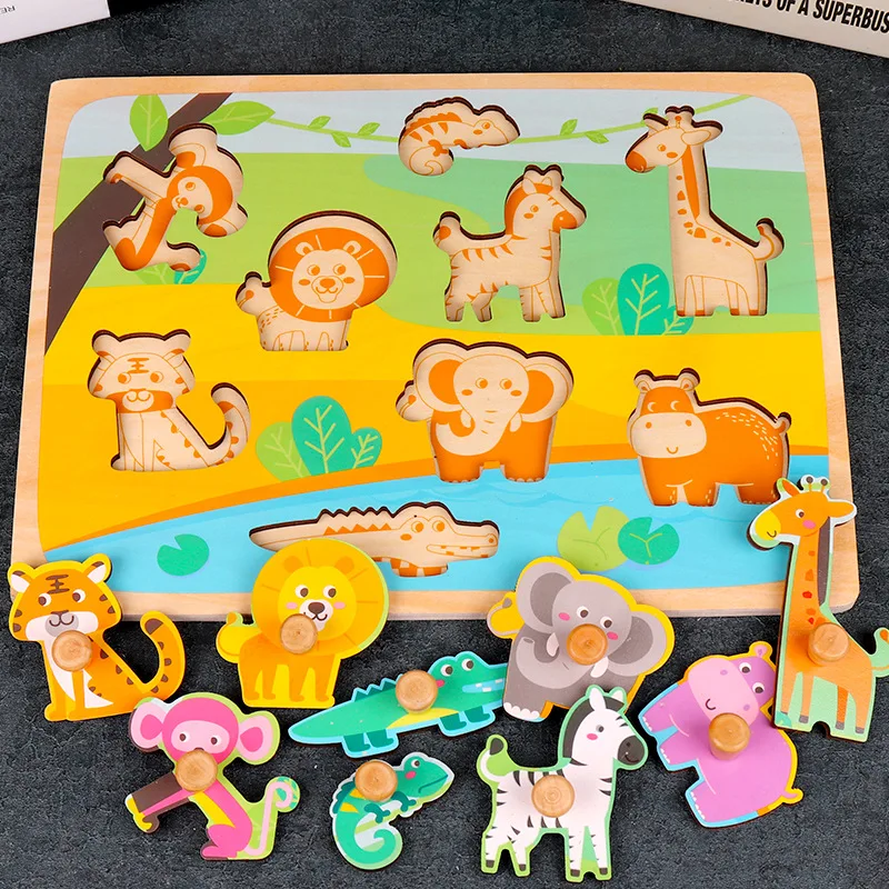 

Young CHILDREN'S Early Education Puzzles 6-Shape Clutch Plate 1-2-3 Years Old Baby Unisex Interests GIRL'S And BOY'S
