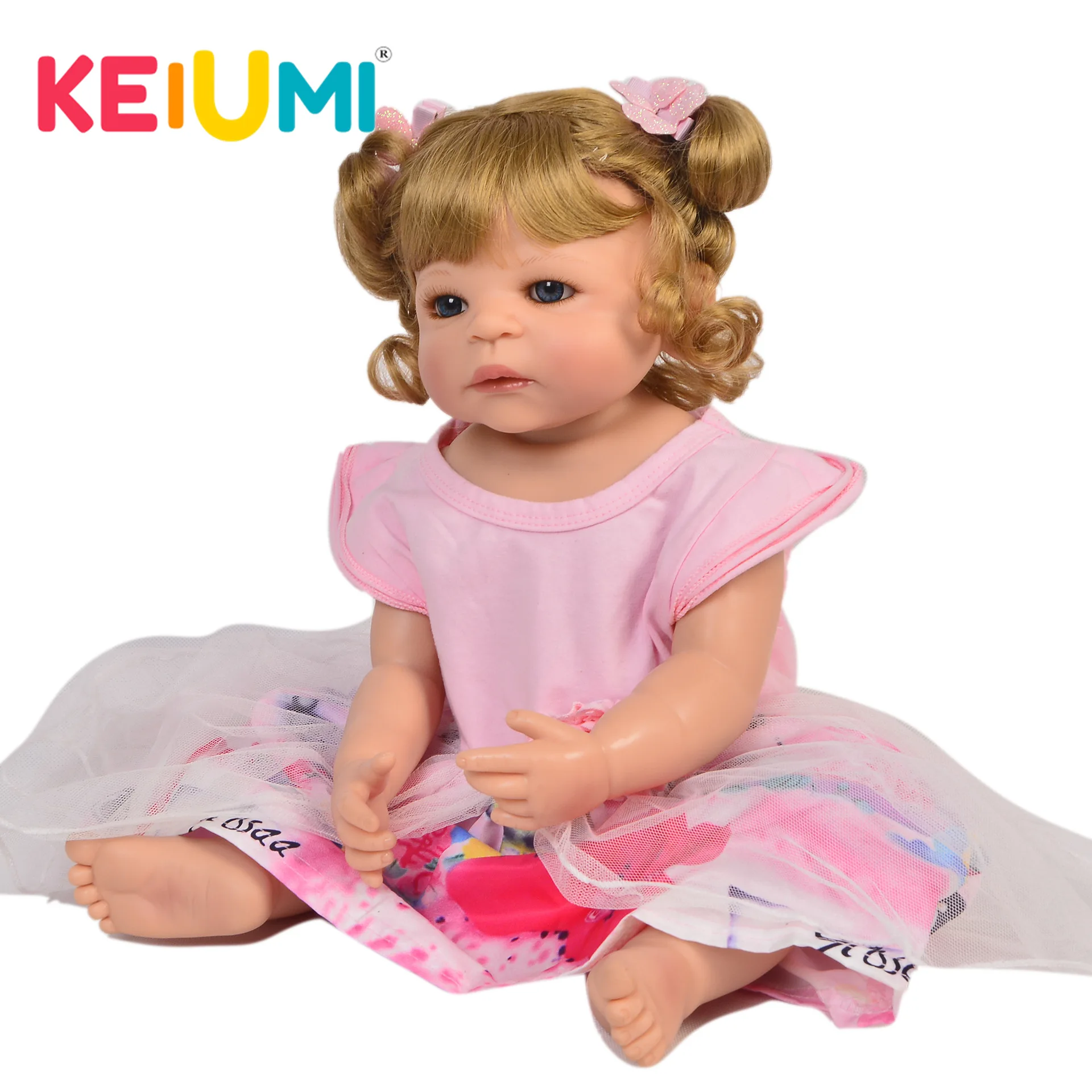 

Keiumi 22-Inch All Silica Gel Reborn Baby Doll Reborn Baby GIRL'S Model Infant Safe Non-toxic