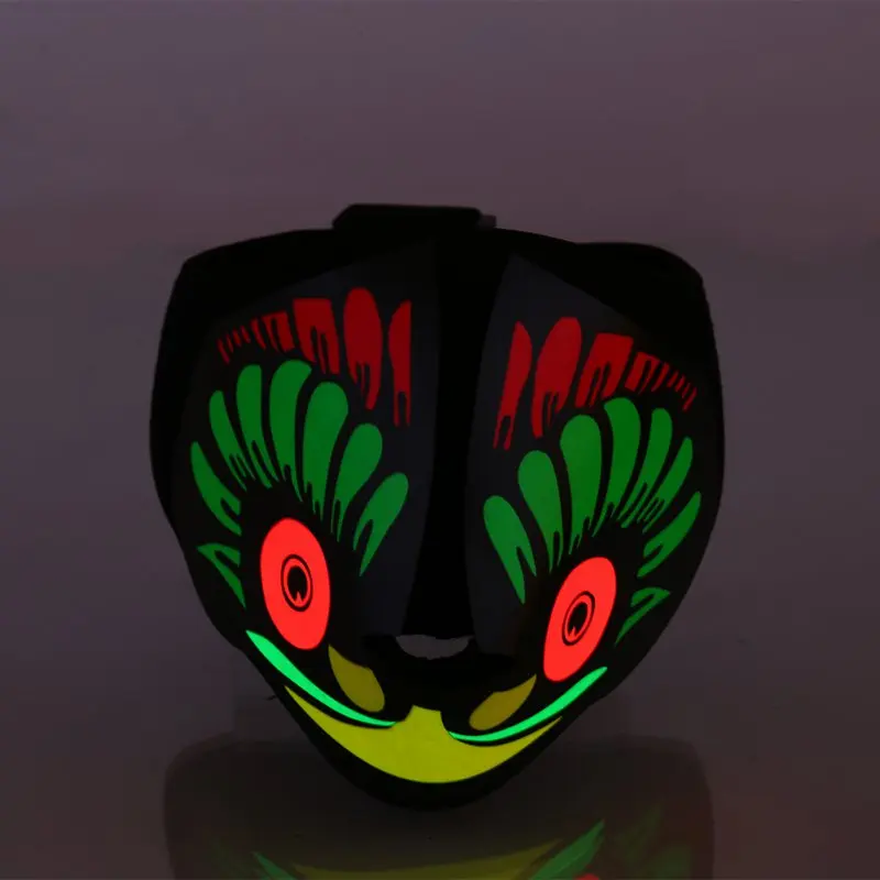 Хэллоуин звуковой контрольный светодиод вечерние маски Террор светящиеся маски холодный легкий шлем огненный фестиваль вечерние поставки Танцевальная Маска x
