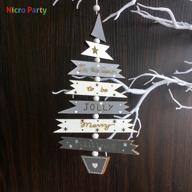 Nicro деревянные веселые рождественские украшения, подвески, милые вечерние украшения, домашний декор, сделай сам# Chr64