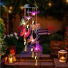 Solar Powered Windchime Color-Changing Led Hanging Lamp, Waterproof Automatic Sensor Solar Light for Outdoor Indoor 6