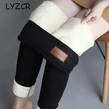 

Warm Thick Cashmere leggings Women Winter Stretch Velvet Women's Leggings Plus Size High Waist Lamb Cashmere Legins Warm Pants