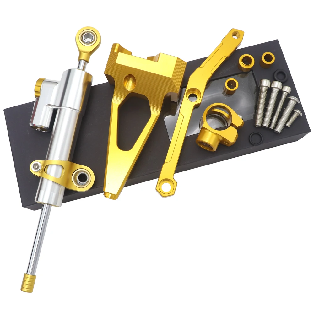 CNC Steering Damper Stabilizer w/Brackets Kits For Yamaha MT-09 2013-2015 2014