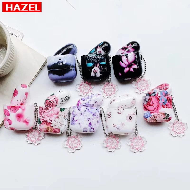

Flowers All inclusive Case for AirPods 1 2 Cover With hanging ornaments Bluetooth Headset Charging Box Wireless Earphone Case