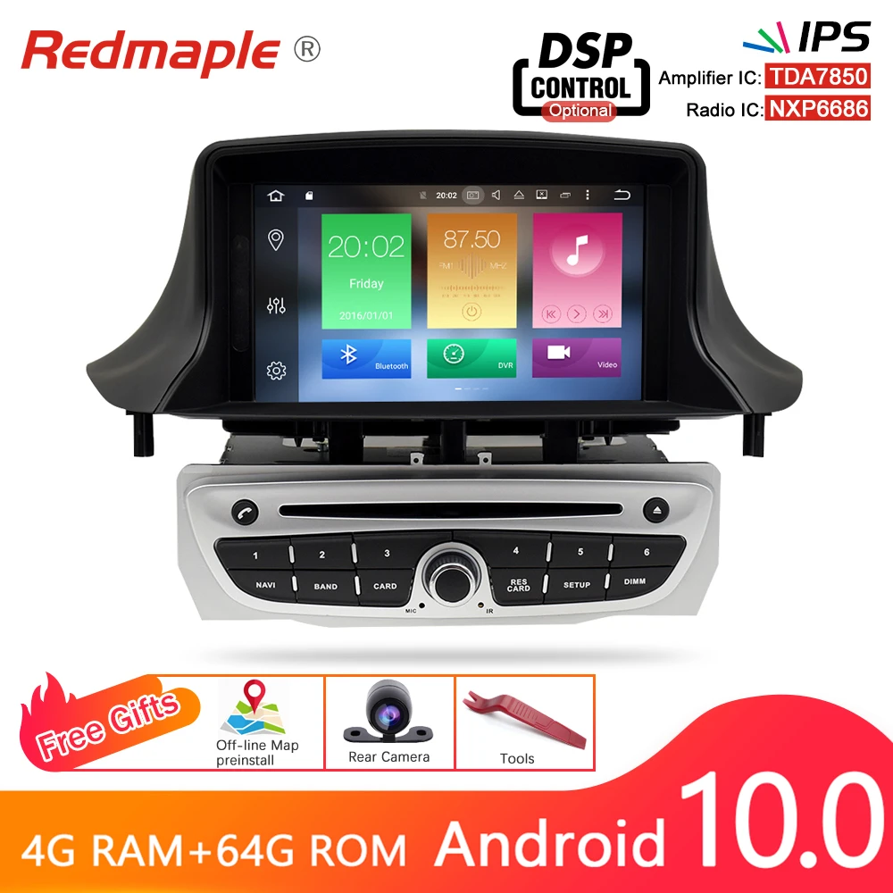 Автомобильный радиоприемник IPS Android 10 0 GPS Мультимедиа Стерео для Renault Megane 3 Fluence 2009
