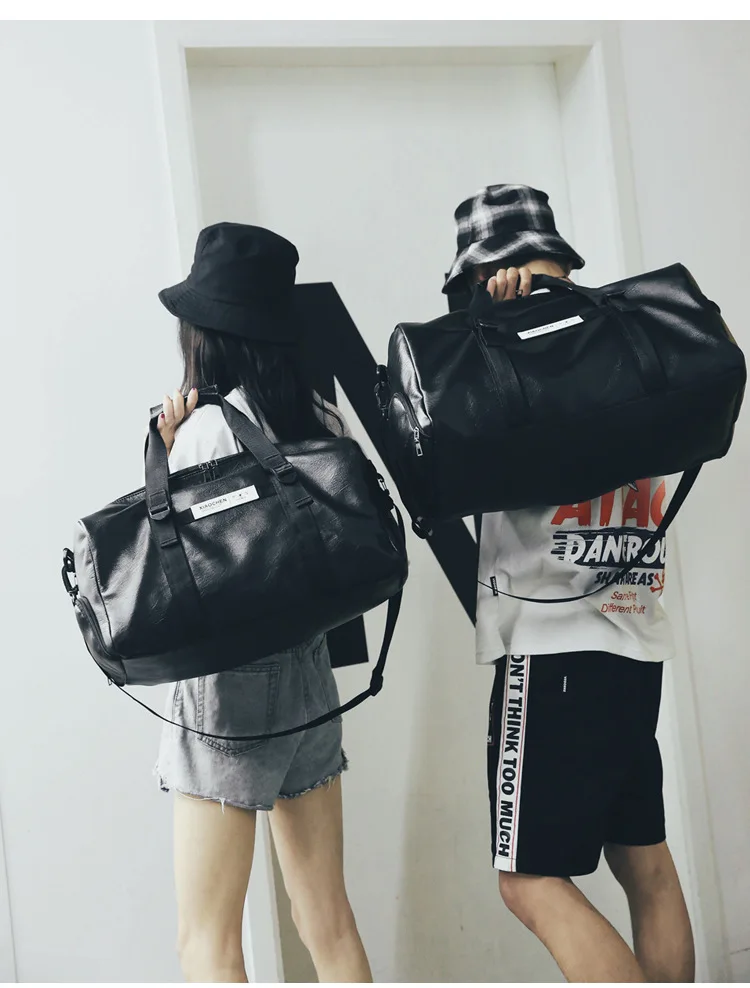 Multifunctional Gym bag Soft Leather Travel Bag Women Crossbody fitness yoga Sport bag Large Men Shoulder Storage Tote for Shoes (8)