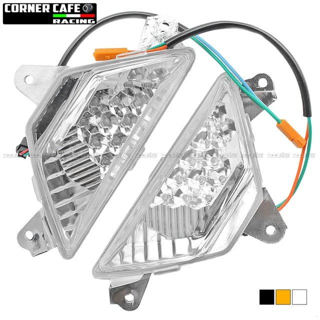 For KAWASAKI NINJA 250 300 400 650 1000 ZX6R ZX-6R 2013-2021 LED Front Turn Indicator Blinker Signal Light 14 15 16 17 18 19 20 Clear