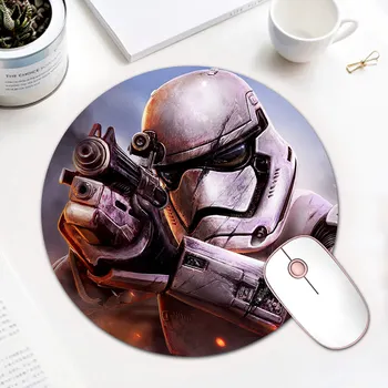 

Imperial Stormtrooper Star Wars Unique Desktop Pad Round Mousepad Keyboards Mat Gamer Gaming Mouse Pad Round Desk Mice Mat