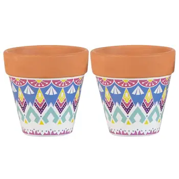 

2PCS Red Pottery Succulent Flowerpot Creative Ceramic Flower Pot Creative Bonsai Flowerpot Crafts Coarse Pottery Plants Pot
