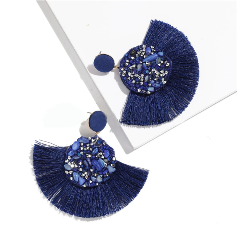 

2020 Fashion Bohemian Big Tassel Dangle Drop Earrings for Women Statement Wedding Red Fringe Female Earrings Jewelry