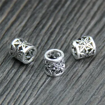 

5*5MM 100% 925 Sterling Silver Loose Beads Separate Spacer Beads for DIY Bracelet Necklace S925 Jewelry Findings&Components