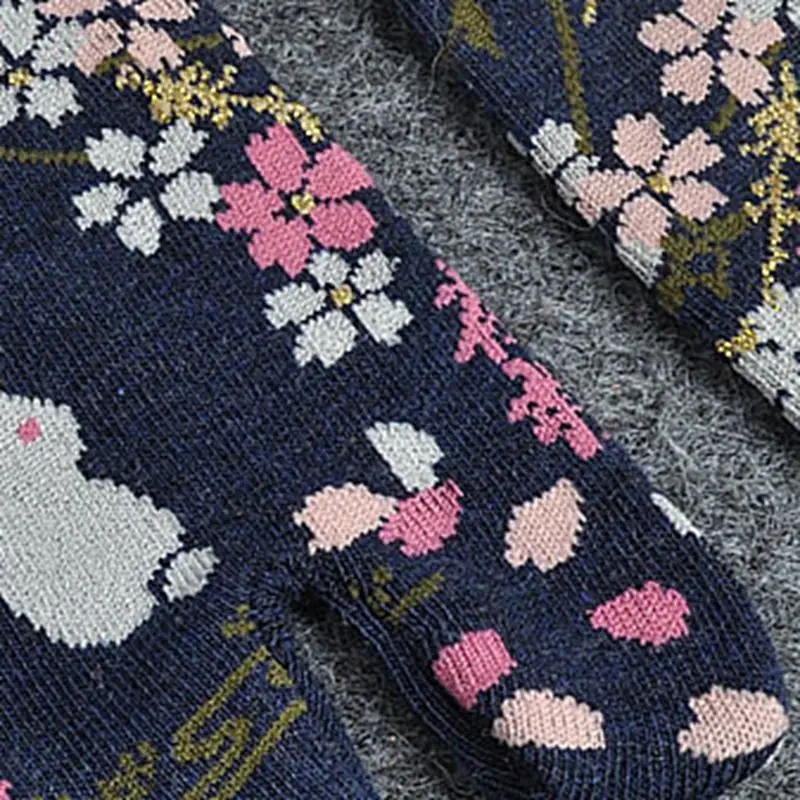 Женские сандалии в стиле японского ниндзя с разноцветным разрезом на носке; сандалии-кимоно Geta средней длины; Вьетнамки с двумя пальцами; носки из смешанного хлопка; ZXY9857