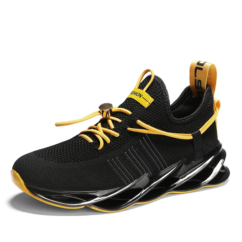 Мужские Светоотражающие кроссовки Warrior Blade амортизационная амортизация спортивная обувь для мужчин дышащая Спортивная обувь для бега - Цвет: XZP368BK