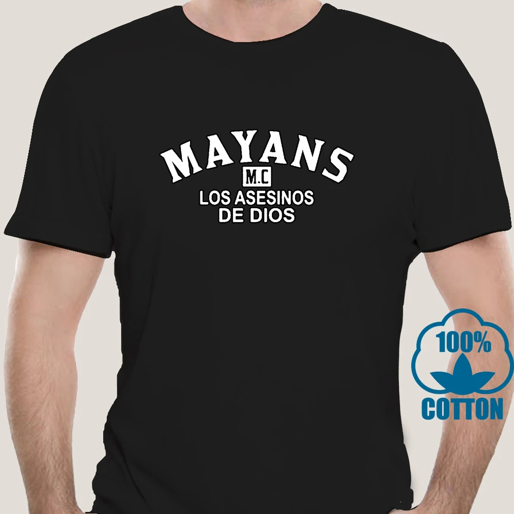creer dueña Aprendizaje Camiseta con estampado frontal para hombre y mujer, camisa con eslogan  blanco Mayans MC, 7225X|Camisetas| - AliExpress