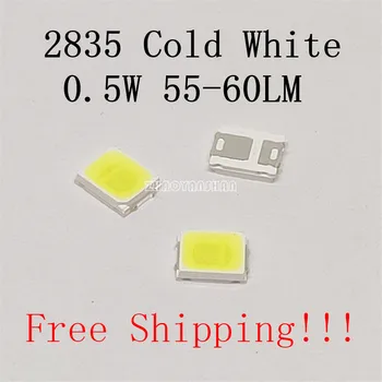

1000pcs X 2835 Cold White 15000K-18000K 3.0-3.2V 0.5W 55-60LM SMD LED Free Shipping