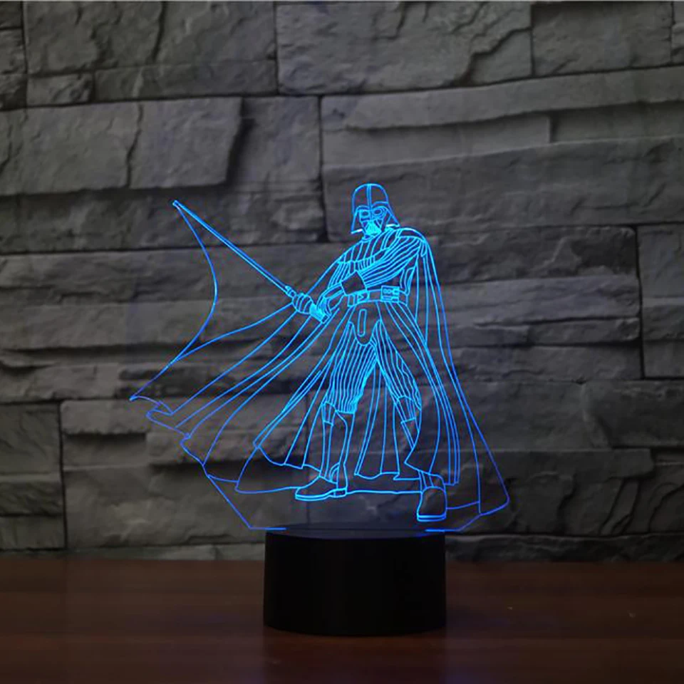 Звездные войны Дарт Вейдер 3D светодиодный ночник RGB 7 цветов Изменение Настольная лампа фигурки 2247 дети дома рождественские игрушки