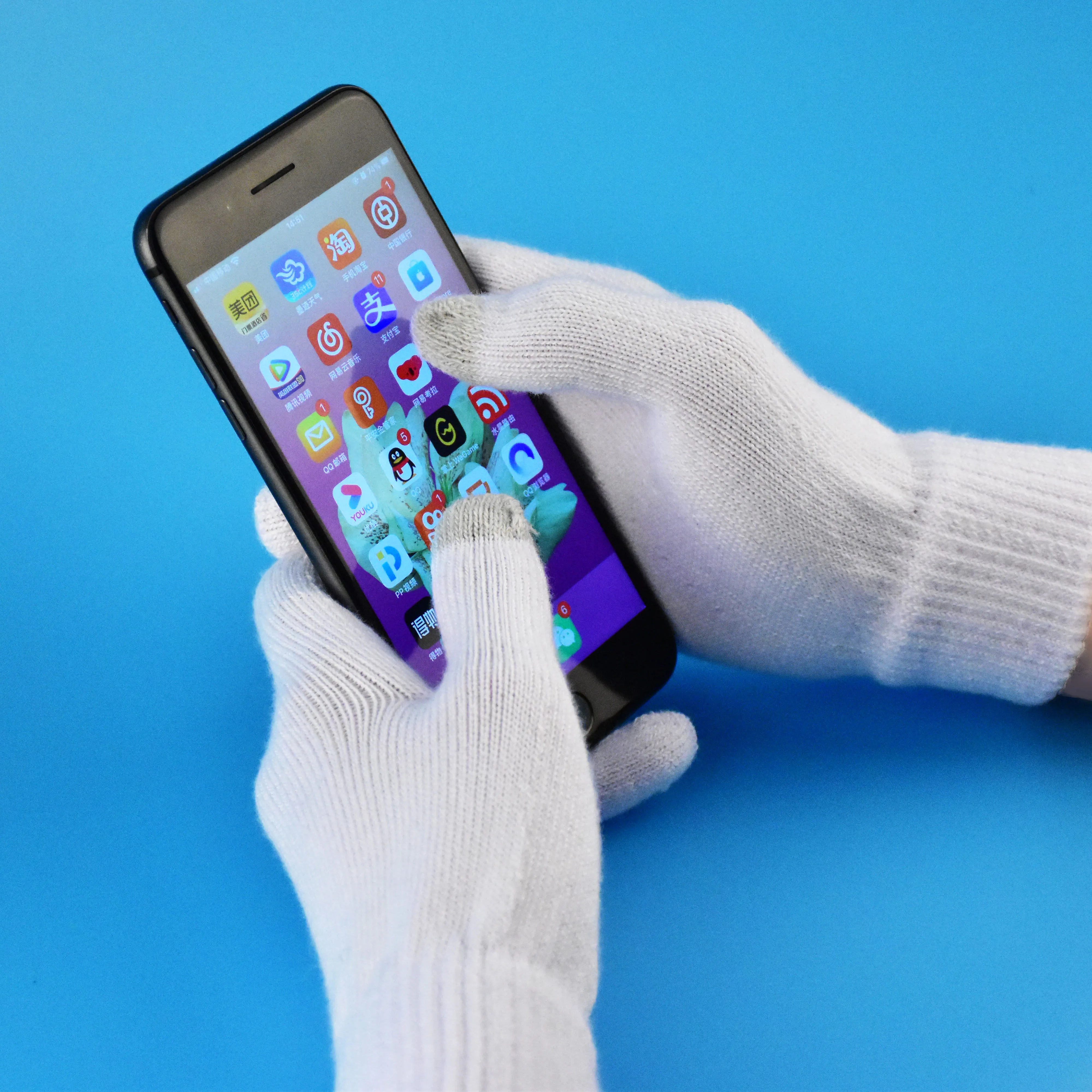 New Van Gogh Oil Painting Knitted Warm Women Mittens Gloves Sunflower Garden Work Gloves Touch Screen For Mobile Phone