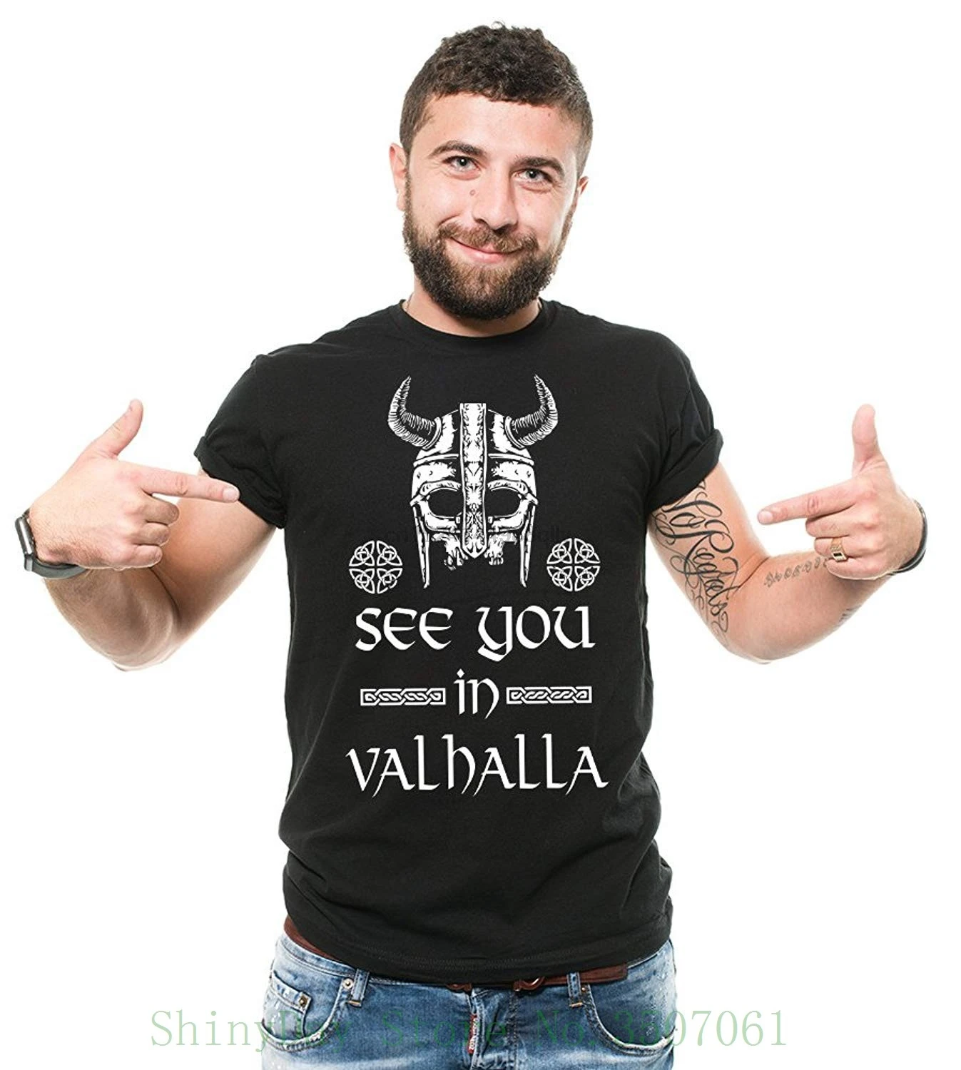 See You In футболка Valhalla с викингом Рагнар лотброк Футболка Мужская s Новинка 2018