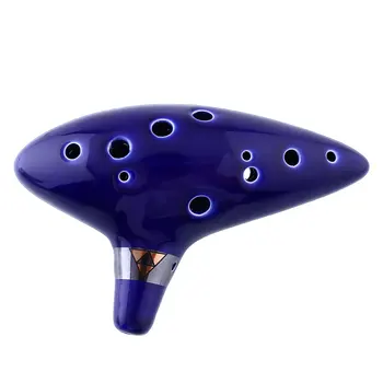 

1pcs Ocarina Alto C 12 Holes Flute Musical Instrument Blue Triforce Ceramic Musical instrument accessories Educational toys