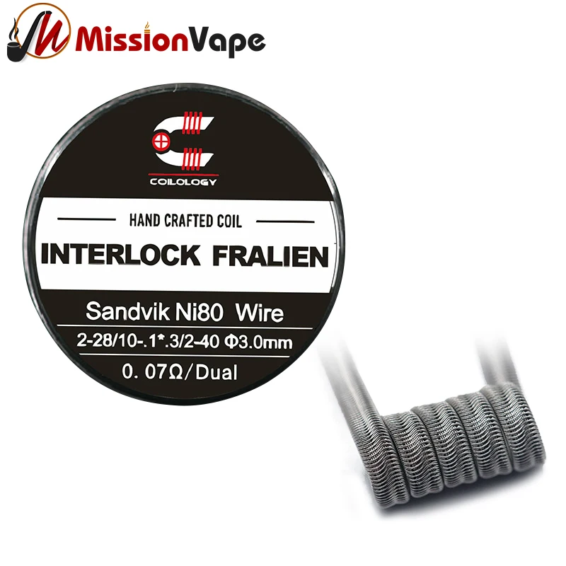 

Coilology Ni80 Interlock Fralien Sandvik 0.07ohm 3mm Hand Crafted Premade Coil