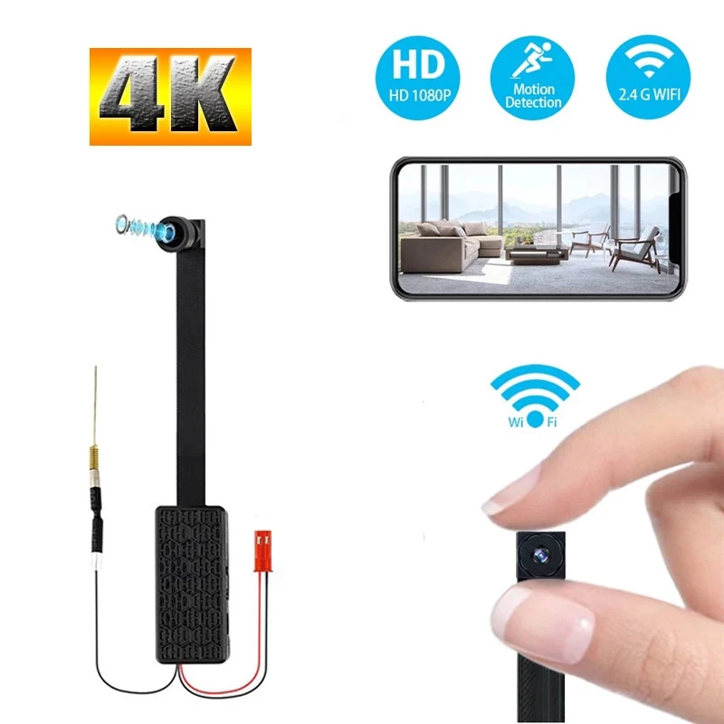 Портативная Wi-Fi IP мини-камера HD 4K ночное видение Удаленный просмотр P2P