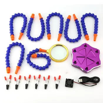 

Welding Strange Third Hand Six Arm Soldering Station Helper with USB Fan Magnifier DIY Kit Spare Parts for RC Drone Model Accs