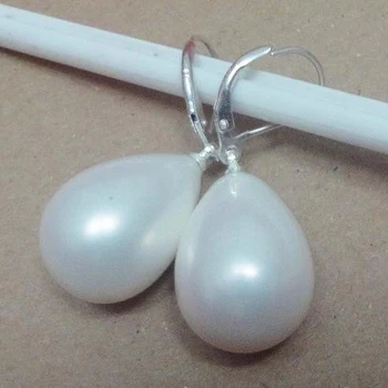 

New Arriver Pearl Earrings Real Tear Drop South Sea Shell Pearl Earrings S925 Sterling Silvers Leverback Dangle Earring